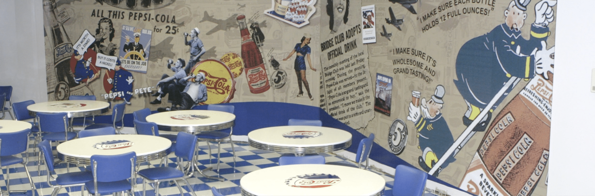 Large Pepsi Murals In Cafeteria