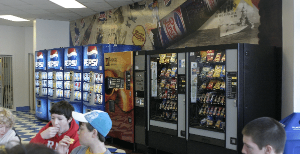 Pepsi Mural Above Pepsi Machines