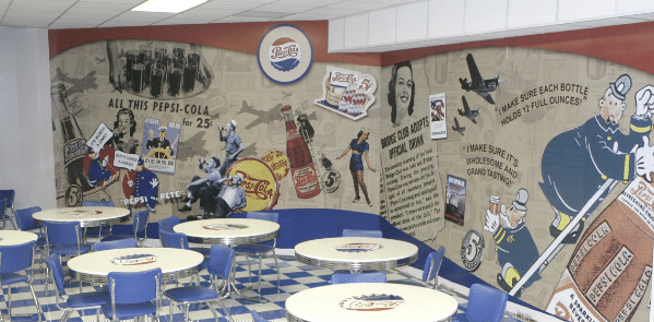 Pepsi Mural With Tables